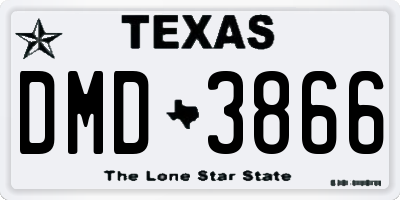 TX license plate DMD3866