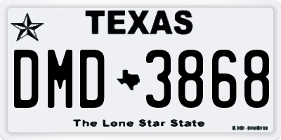 TX license plate DMD3868