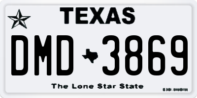 TX license plate DMD3869