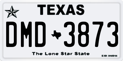 TX license plate DMD3873