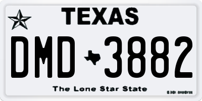 TX license plate DMD3882