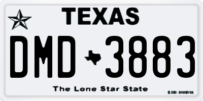 TX license plate DMD3883