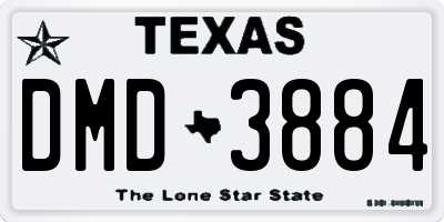 TX license plate DMD3884