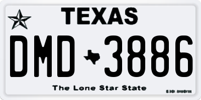 TX license plate DMD3886