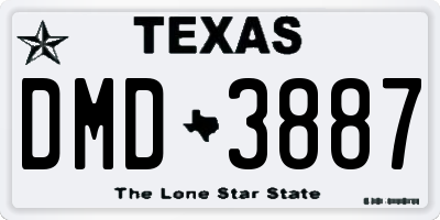 TX license plate DMD3887