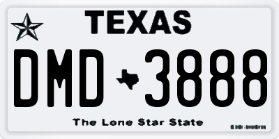 TX license plate DMD3888