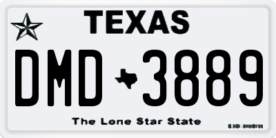 TX license plate DMD3889