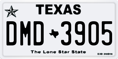 TX license plate DMD3905