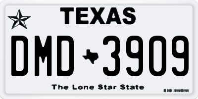TX license plate DMD3909