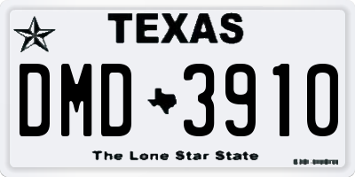 TX license plate DMD3910