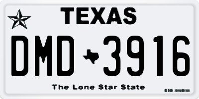 TX license plate DMD3916