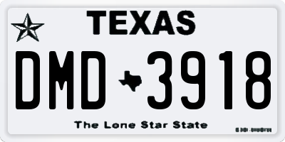 TX license plate DMD3918