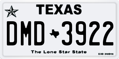 TX license plate DMD3922