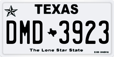 TX license plate DMD3923