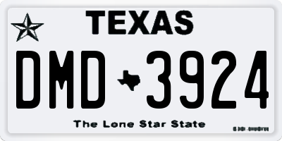 TX license plate DMD3924