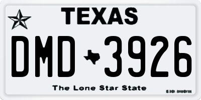 TX license plate DMD3926
