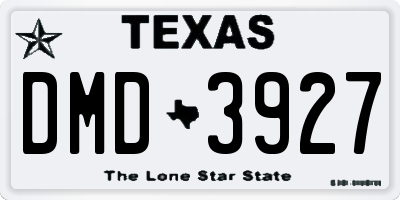 TX license plate DMD3927