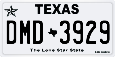 TX license plate DMD3929