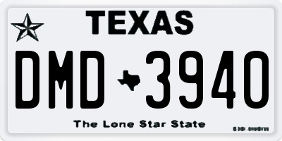 TX license plate DMD3940