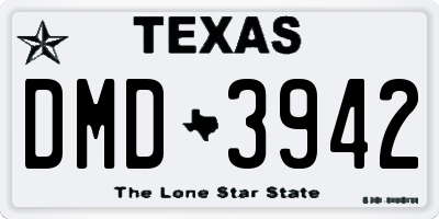 TX license plate DMD3942