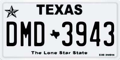 TX license plate DMD3943