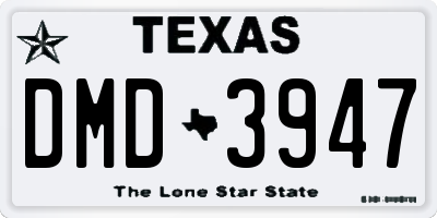 TX license plate DMD3947