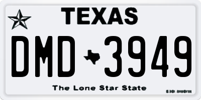 TX license plate DMD3949