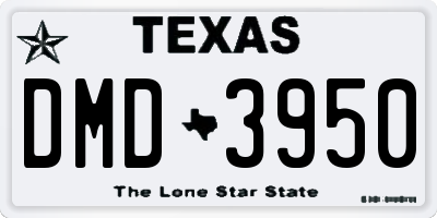 TX license plate DMD3950