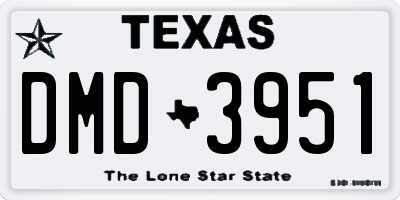 TX license plate DMD3951