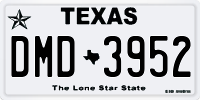 TX license plate DMD3952
