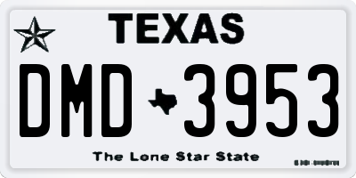 TX license plate DMD3953