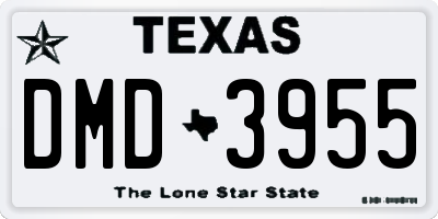 TX license plate DMD3955
