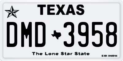 TX license plate DMD3958