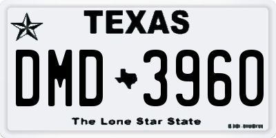 TX license plate DMD3960
