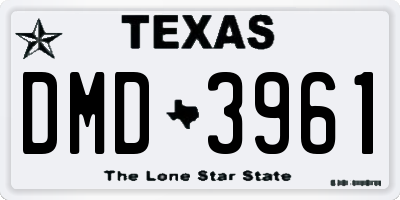 TX license plate DMD3961