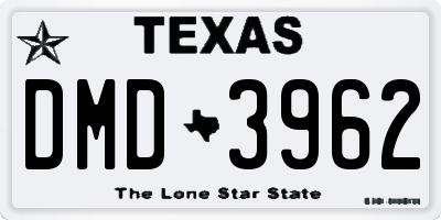 TX license plate DMD3962