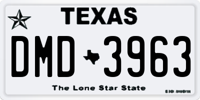 TX license plate DMD3963