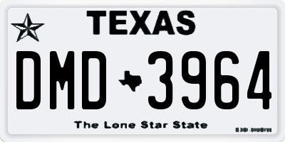 TX license plate DMD3964