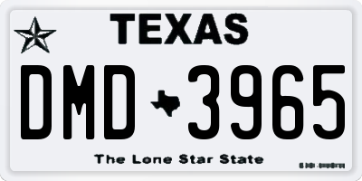 TX license plate DMD3965