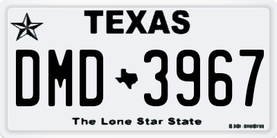 TX license plate DMD3967