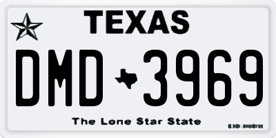 TX license plate DMD3969