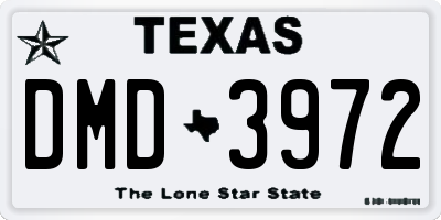 TX license plate DMD3972