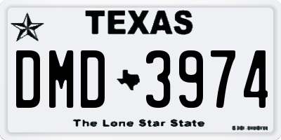 TX license plate DMD3974