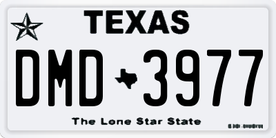 TX license plate DMD3977