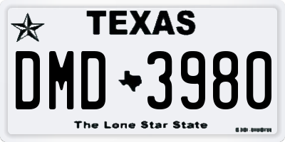 TX license plate DMD3980