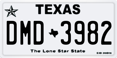 TX license plate DMD3982