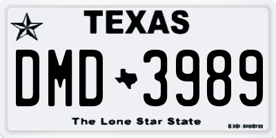 TX license plate DMD3989