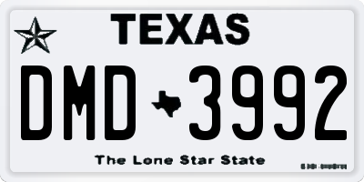 TX license plate DMD3992