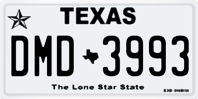 TX license plate DMD3993