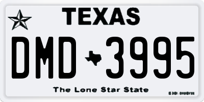 TX license plate DMD3995